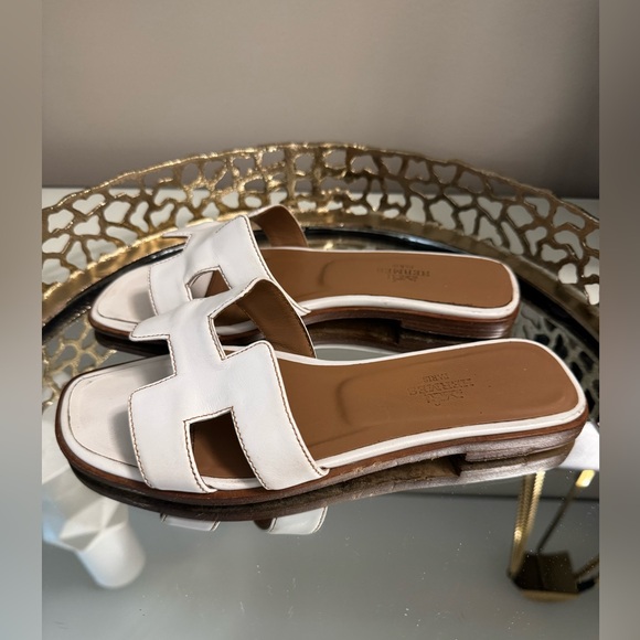 Hermes Oran sandals white 37 - Picture 1 of 6